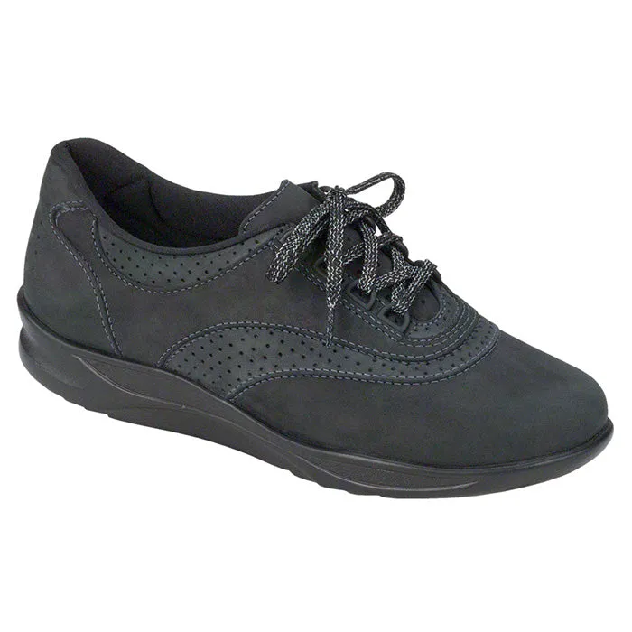 Womens SAS Walk Easy Nero Charcoal Comfort   cushion Open Mesh