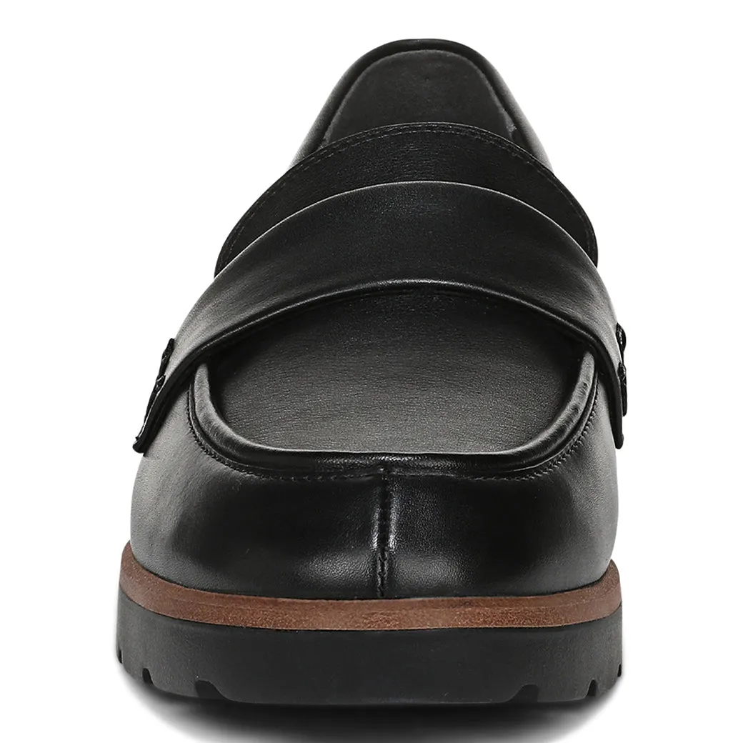 Womens Vionic Cleo Loafer in Black Flexible Fabric Elastic Fit