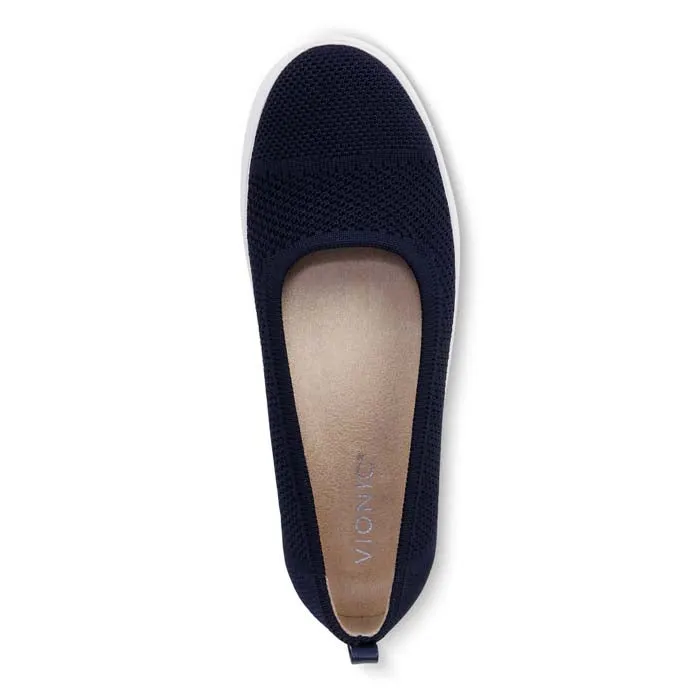 Womens Vionic Uptown Skimmer in Navy Reel Fit Stretch fit