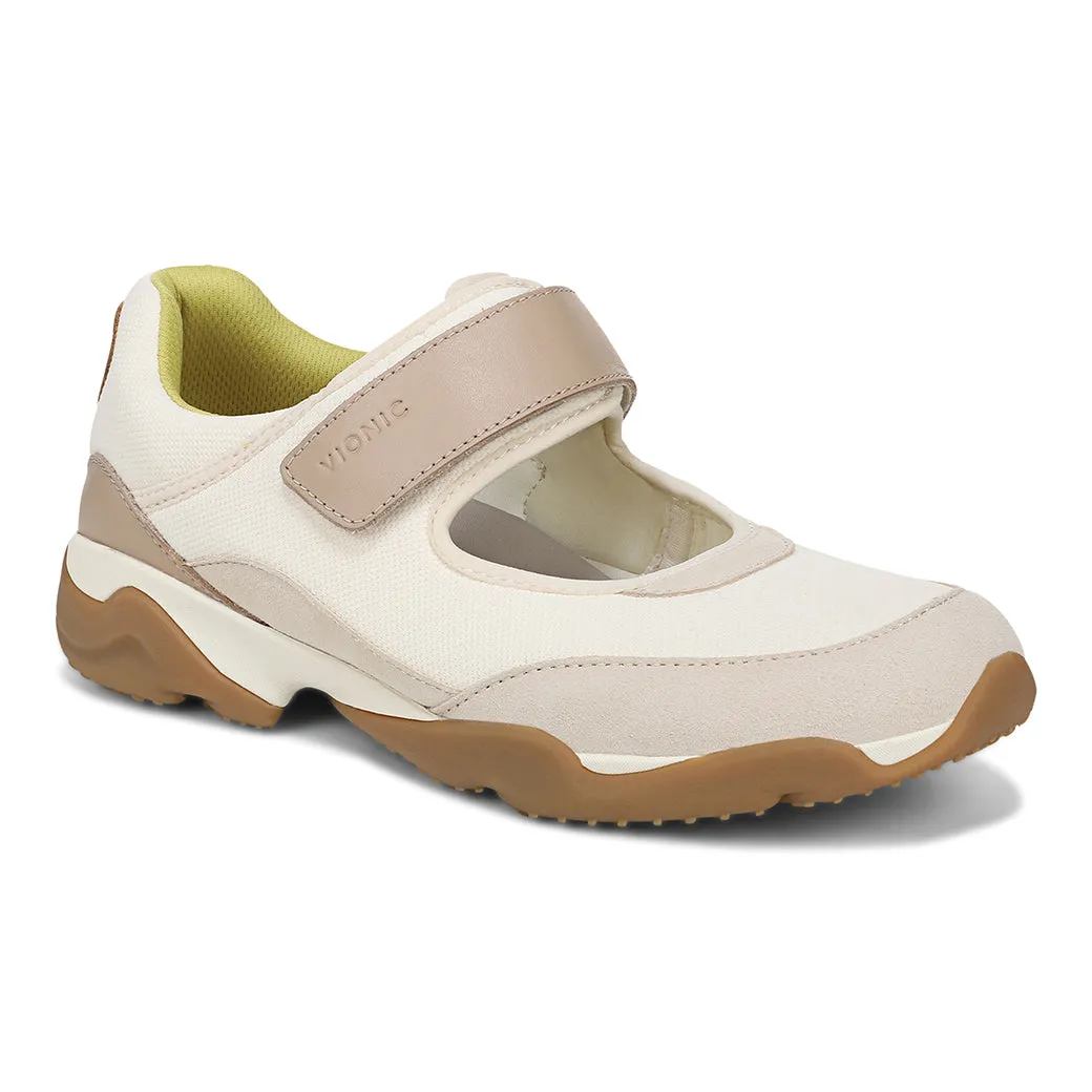 Womens Vionic Walk Slim Giselle in Ivory/Gold Glow Step All-day Comfort