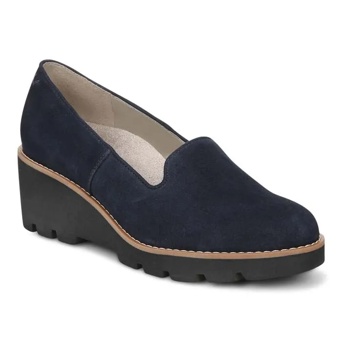 Smart Fit Minimal Stitch Womens Vionic Willa Wedge in Navy