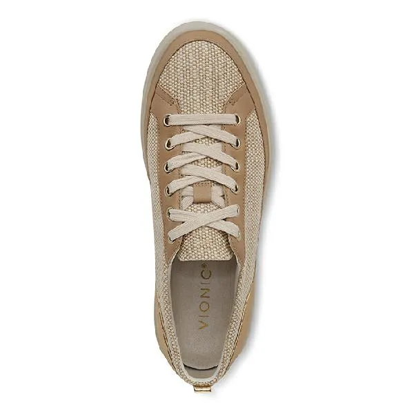 Womens Vionic Winny 2 Lace Up Sneaker in Natural/Gold Step Smart