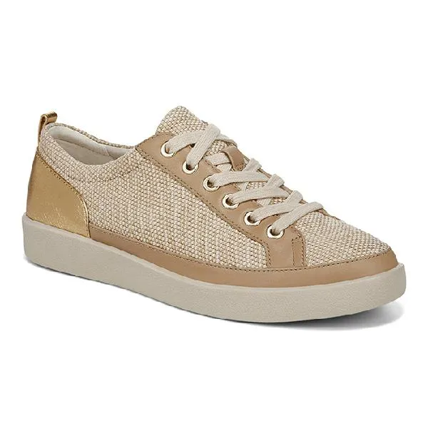 Womens Vionic Winny 2 Lace Up Sneaker in Natural/Gold Chase Step