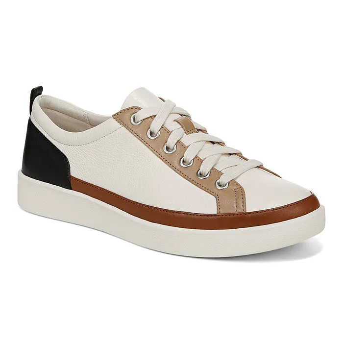 Womens Vionic Winny Lace Up Sneaker in Ivory/Black Core Comfort