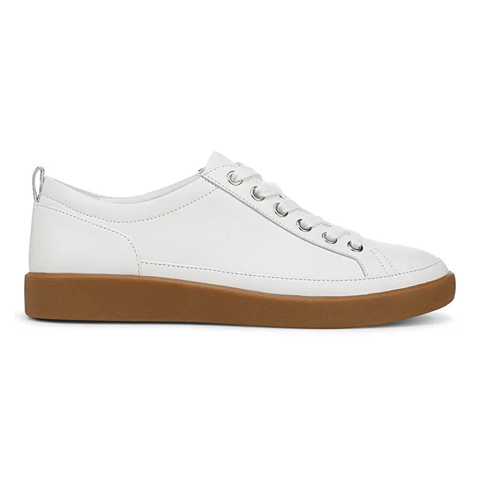 Womens Vionic Winny Lace Up Sneaker in White/Gum Buckle Design Heel Design