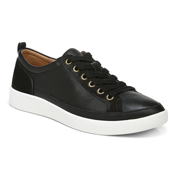 Senior Friendly Womens Vionic Winny Smooth Lace Up Sneaker Black