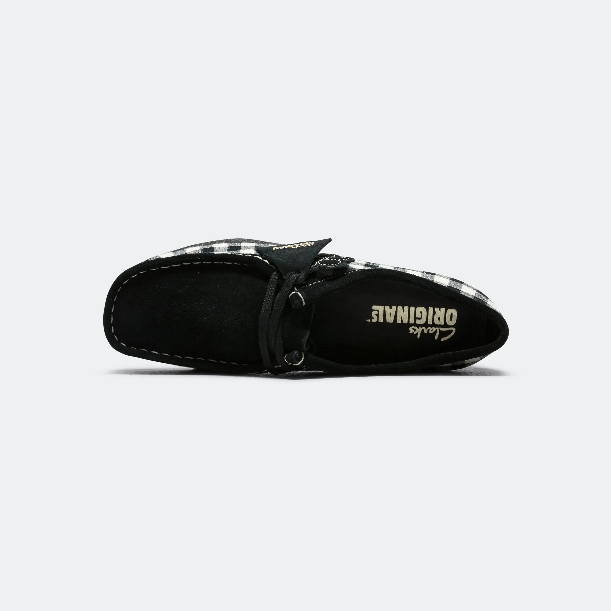 Heel Support Womens Wallabee - Black/White Gingham