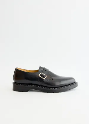 Black Hi-Shine Monk Shoes Anti Abrasion Neutral Shade