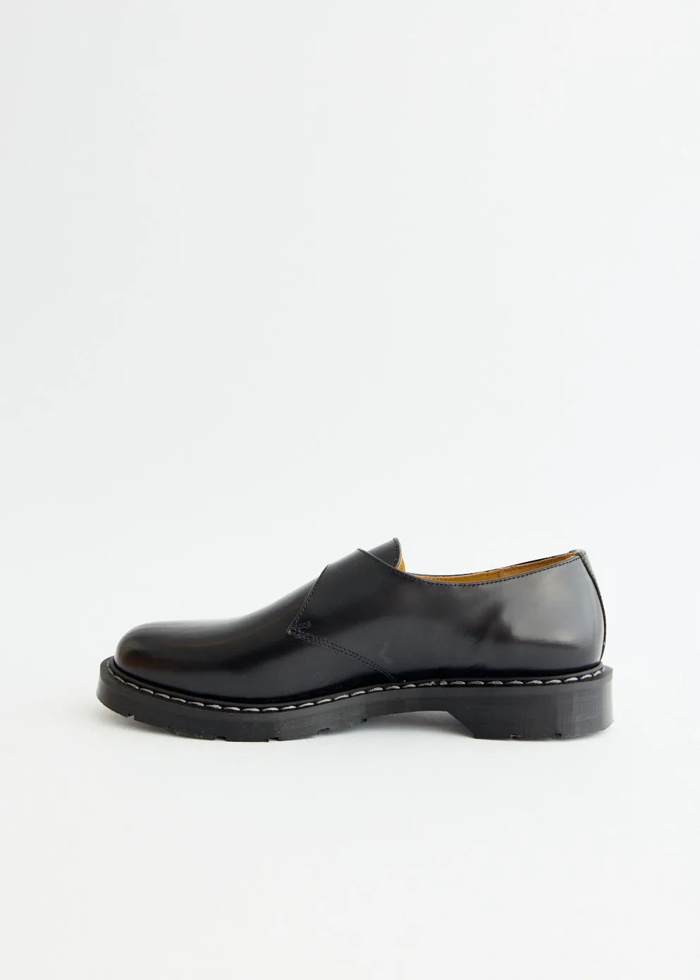 Black Hi-Shine Monk Shoes Dust Safe Easy Maintenance