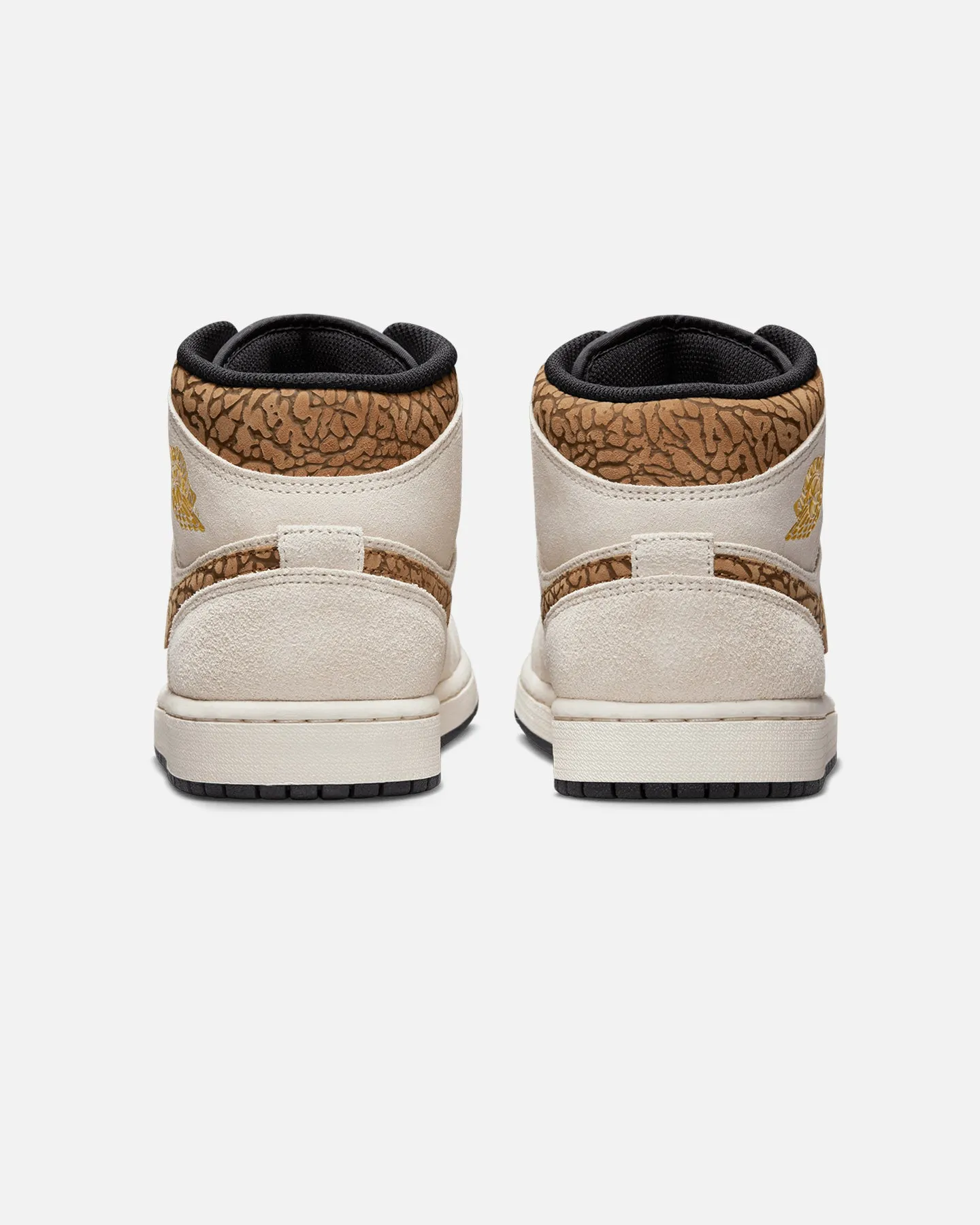 Fight Mode Rubber Outsole Jordan Air Jordan 1 Mid SE "Brown Elephant" Light Orewood Brown/White