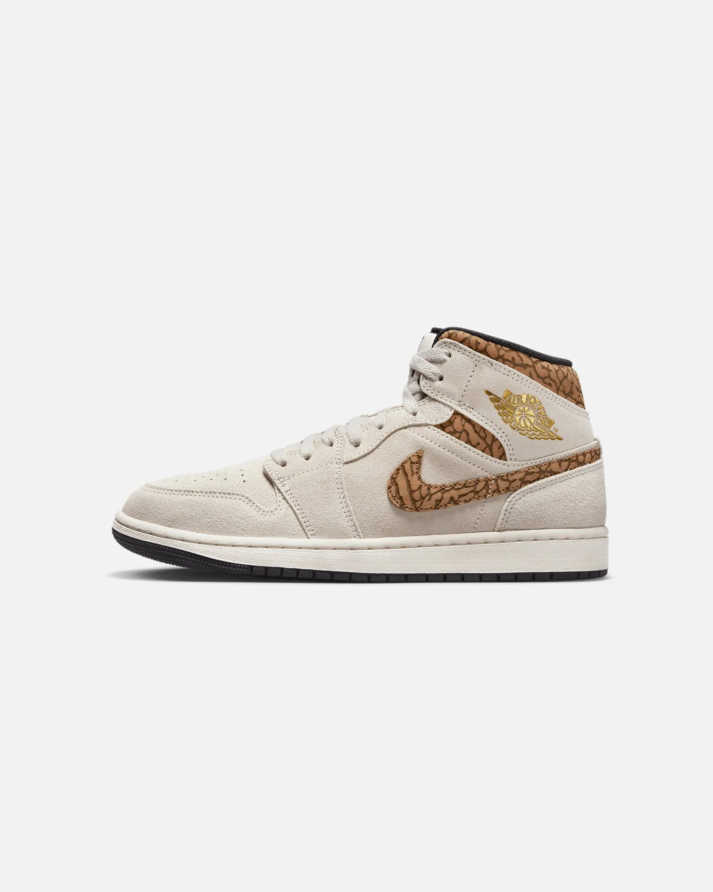Jordan Air Jordan 1 Mid SE "Brown Elephant" Light Orewood Brown/White Comfort Midsole Marathon Fit
