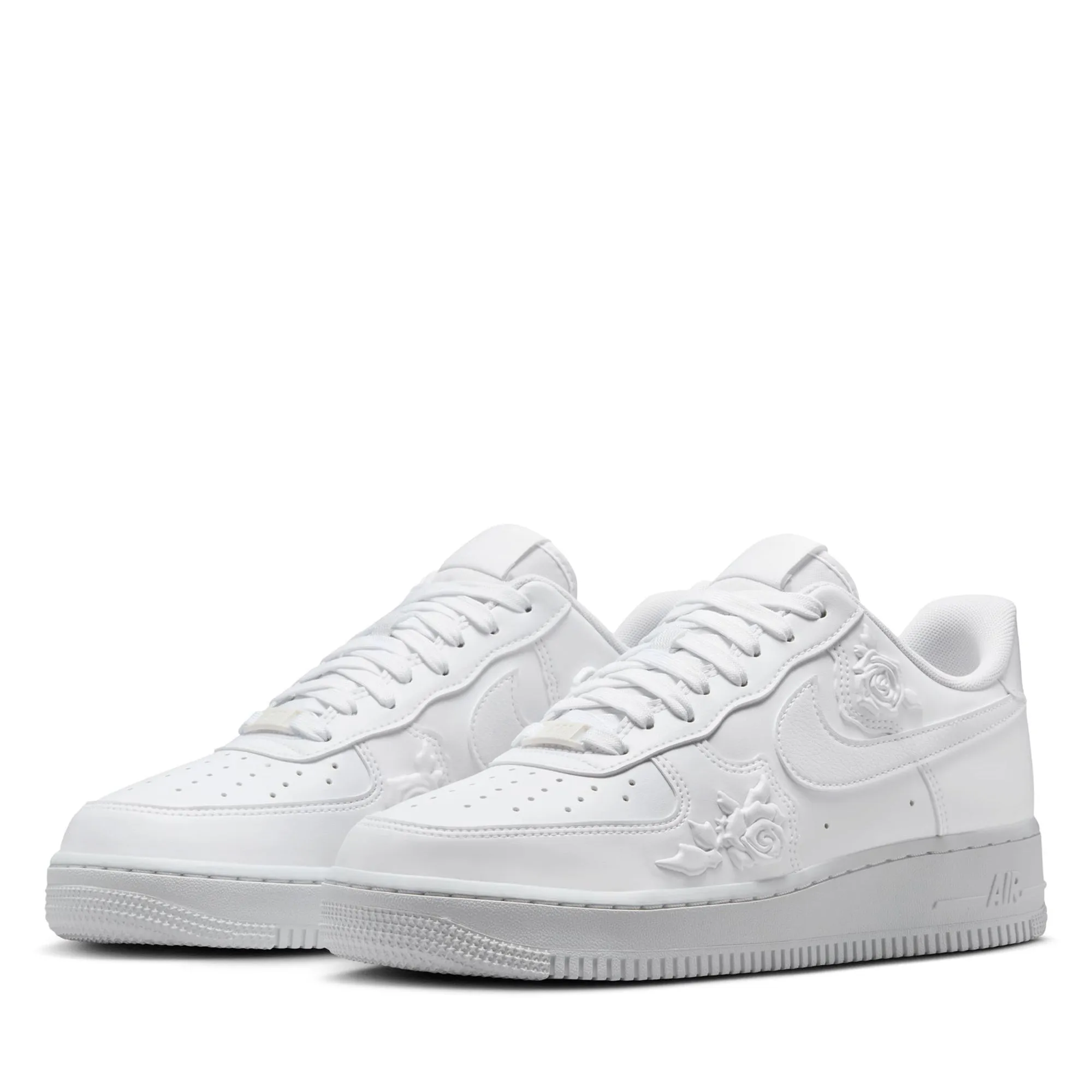 Women's Nike Air Force 1 '07 'White Roses' - White/Black Durable Overlay