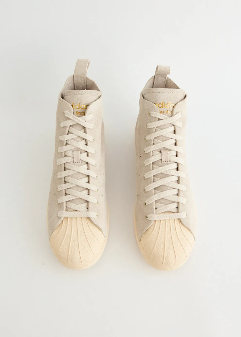 Distinctive flair x Wales Bonner Superstar Hi 'Mist Stone' Sneakers