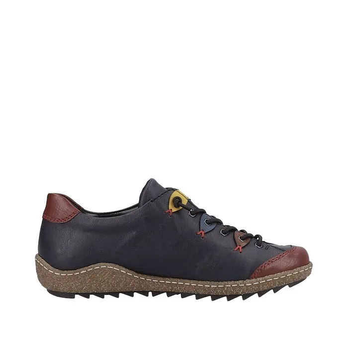 Abrasion resistant Lace   Up Style Womens Rieker Liv 61 in Wine/Ozean/Brandy/Royal/Honig