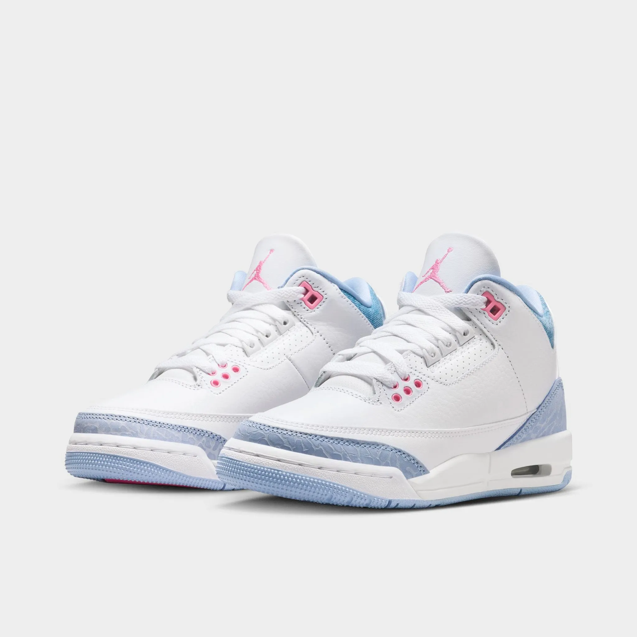 Jordan 3 Retro GS White / Pink Glow - Cobalt Bliss Foot Motion