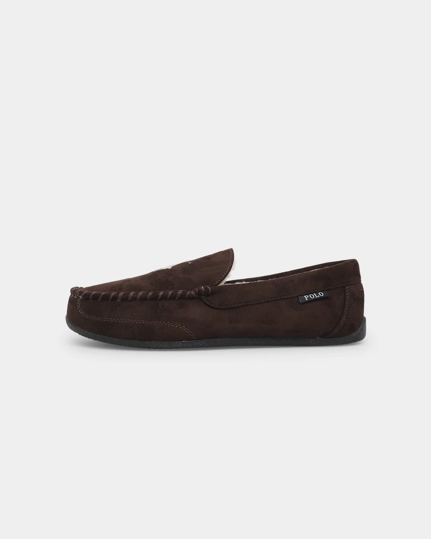 Metal Edge Lace Up Polo Ralph Lauren Declan Slippers Chocolate/Cream