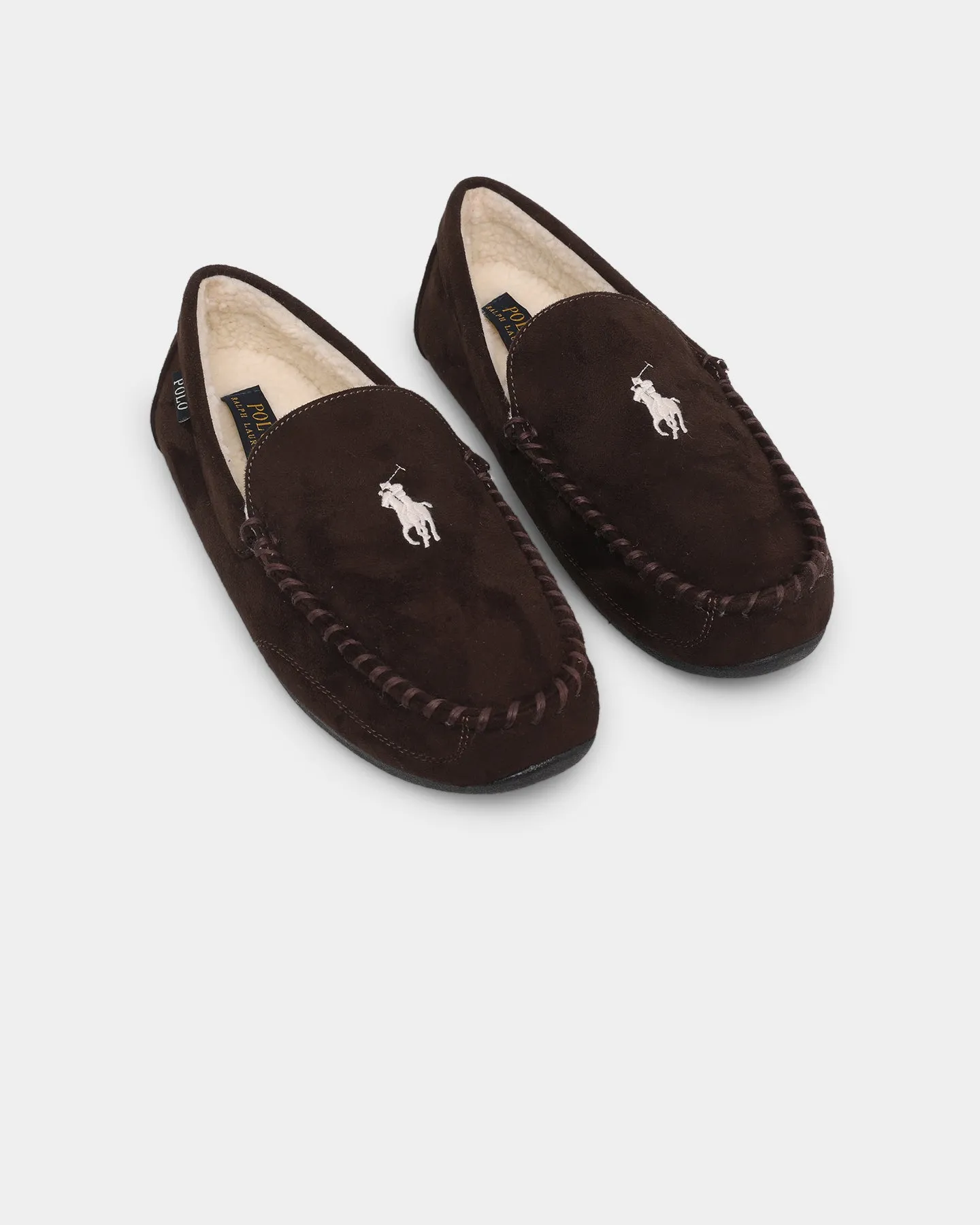 Street Edge Camera Look Polo Ralph Lauren Declan Slippers Chocolate/Cream